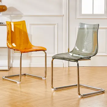 Скандинавские современные обеденные стулья Пластиковые прозрачные кухонные стулья Ленивые обеденные стулья Дизайнерская спальня Балкон Мебель для гостиной Silla
