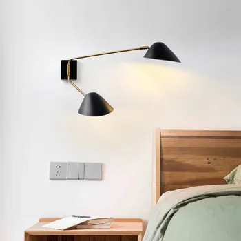 Скандинавский ретро настенный светильник Постмодерн G9 Светодиодная лампа с длинным столбом Креативный внутренний абажур с утконосом Спальня Лампа для чтения в гостиной