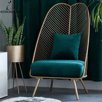 Скандинавский современный стул с высокой спинкой для отдыха банан стул диван столовая кафе-бар металлическое стальное бархатное сиденье мебель для гостиной по индивидуальному заказу