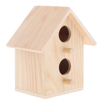 Скворечник - Клетка Грубая деревянная хижина для окуня - Деревянный домик для птиц
