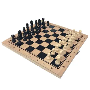 Складные деревянные шахматы, шашки, нарды 3-в-1 см / / 34см / 39см на выбор