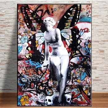 Скульптура Дэвид Граффити Абстрактное искусство Холст Живопись Печать плакатов и принтов Гостиная Дом Украшение стен Искусство
