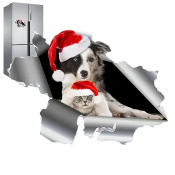 Собачий магнит для автомобиля Декоративная наклейка на Рождество Магнитный холодильник Наклейка для собак Домашний декор Автомобильные магниты для транспортных средств Ноутбуки
