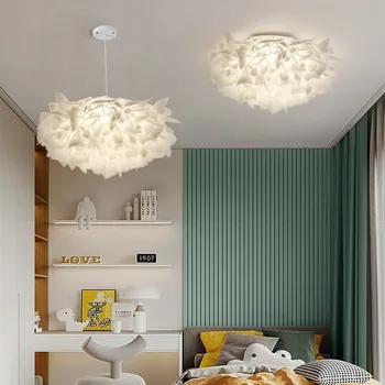  Современная креативная потолочная люстра для спальни с лепестками из ПВХ для гостиной, кухни, острова, детской комнаты, светодиодного круглого потолочного светильника с регулируемой яркостью
