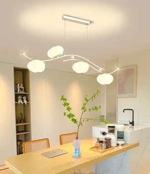 Современная минималистичная лампа для столовой Люстра для домашнего бара Кремовый стиль Креативные хлопковые облака Лампы для столовой