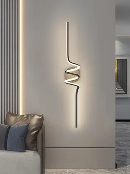 современный скандинавский светодиодный настенный светильник используется для столовой, спальни, кабинета, коридора, гостиной, черной атмосферы, лампы, внутренней отделки