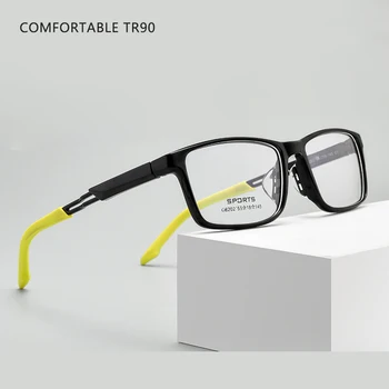 Спортивная мода Удобные ультралегкие TR90 Квадратные очки Близорукость Дальнозоркость Астигматизм Оптические оправы по рецепту Мужчина Женщина