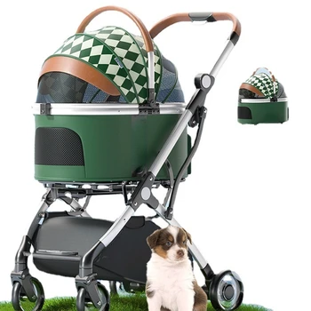 Средняя и большая коляска для домашних животных из Собака Велосипед Пакет Съемный Складной Прогулочный Кот Собака Тележка Тедди