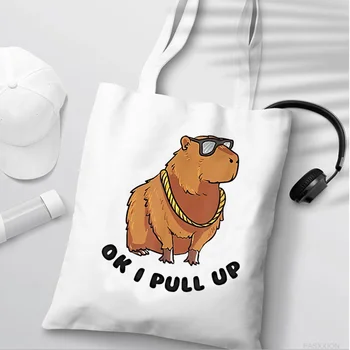Сумка для покупок Capybara хлопковая джутовая сумка для покупок продуктов Shopper bolsas de tela сумка ткань на заказ