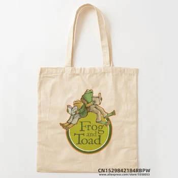 Сумка-шопер с лягушкой и жабой Сумка для девочек Pacakge Женская эко многоразовая сумка для покупок через плечо Bolsas De Tela