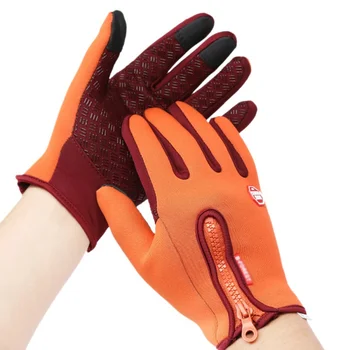 Теплые зимние перчатки с сенсорным экраном Водонепроницаемые ветрозащитные перчатки Женские тепловые нескользящие перчатки Спортивные велосипедные рукавицы на молнии