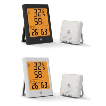  Термометр с электронным цифровым дисплеем Внутренний и наружный измеритель температуры и влажности Погодные часы