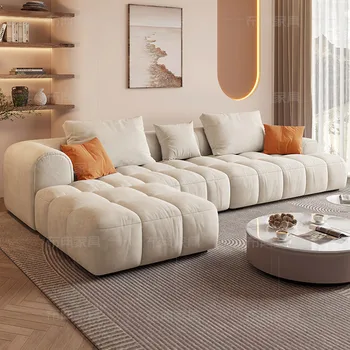 Тканевые угловые диваны Гостиная Минималистичный Удобный диван для отдыха Пуховка Современная мебель Divano Soggiorno di Lusso Nordic