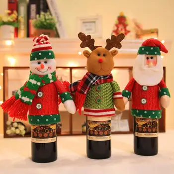 Тонкое качество изготовления Рукав для бутылки Праздничный рукав для бутылки вина Праздничные крышки для бутылок вина Очаровательный снеговик Санта-Клаус на Рождество