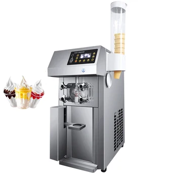  Трехцветная машина для мороженого Коммерческая мороженица с мягкой подачей Автоматическое оборудование для замораживания сладких рожков Торговый автомат