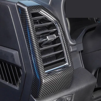Углеродное волокно Боковая крышка вентиляционного отверстия кондиционера Наклейки на отделку Автомобильные аксессуары Рамка приборной панели для Ford F150 2015-2020 2 шт.