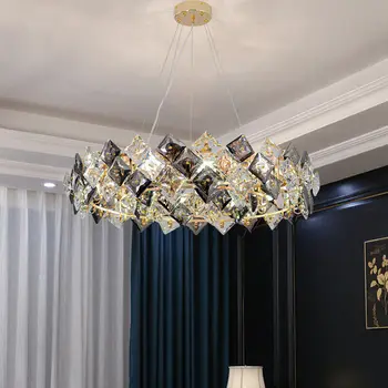 Украсьте свою гостиную роскошными современными подвесными светильниками - Светодиодная потолочная люстра с блеском и декором спальни