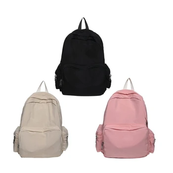 Универсальный однотонный рюкзак для девочек Студентка Подростки Школьные сумки Нейлоновая сумка для книг