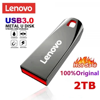 Флэш-накопители Lenovo 2 ТБ USB 3.0 Высокоскоростной 512 ГБ металлическая карта памяти реальной емкости Портативный накопитель Memoria Storage U Диск