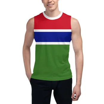Футболка без рукавов Флаг Гамбии 3D Мужская футболка для мальчиков Тренажерные залы Майки Фитнес-джоггеры Баскетбольный тренировочный жилет