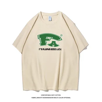 хлопчатобумажные мужские футболки Оверсайз Каузальная свободная футболка с принтом Летняя футболка с короткими рукавами Хип-хоп Спортивная футболка Уличная одежда Топы унисекс