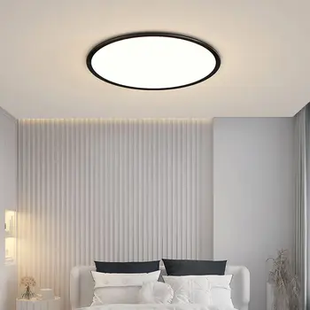 черный/белый Современные светодиодные потолочные светильники для гостиной, спальни, кабинета, коридорного потолочного светильника, внутреннего освещения, светодиодного потолочного светильника
