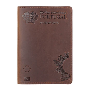Чехол для паспорта из натуральной кожи Португалии для португальского держателя кредитной карты Чехол для паспорта Кошелек для путешествий унисекс