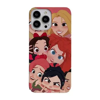 Чехол для телефона Princess Disney для iPhone 6s 7p 8p 11 12 13 14 Pro Max Plus XR XS SE X Mini Anti-Fall Creative Funny Full Back Cover