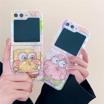 чехол для телефона для Samsung Galaxy Z Flip 3 4 5 Cute Sea Doraemon Hello Kitty Mickey Sanrio Kuromi Snoopys Crayon Boy Edge Задняя крышка