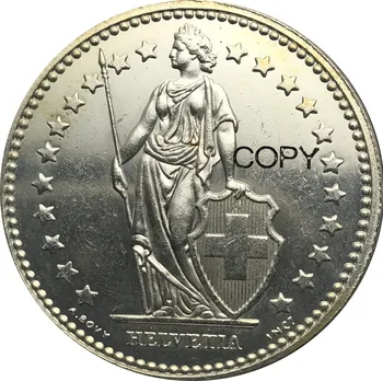 Швейцария 2 франкена 1964 B Серебряная копия монет с латунным покрытием