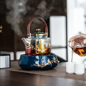  Электрическая керамическая плита Немая чайная плита Стеклянный чайник Чайный набор Бытовая паровая печь для приготовления чая оптом
