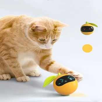 Электрическая самовращающаяся игрушка для кошек с лазерной красной точкой Интерактивный автоматический умный прыгающий мяч