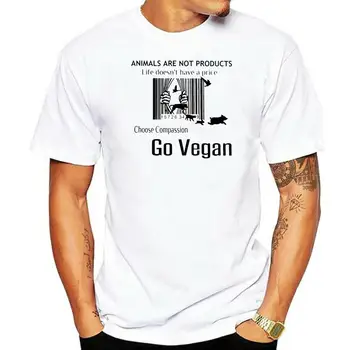 Юмор Дизайн Вегетарианская веганская футболка Животные не являются продуктами Повседневная футболка унисекс Футболка из натурального хлопка S-6XL